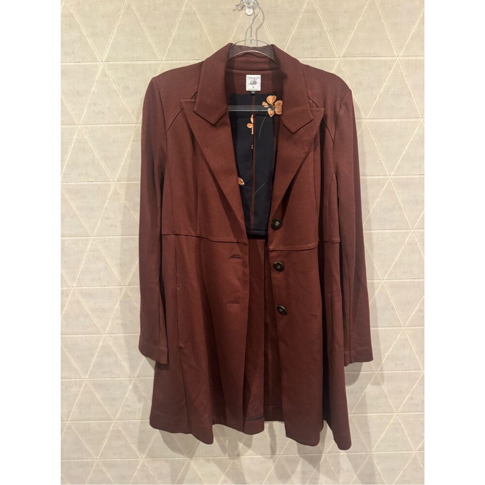 CABI Long Boss Jacket and top Style 3545 Burgandy Size MED - Picture 3 of 13